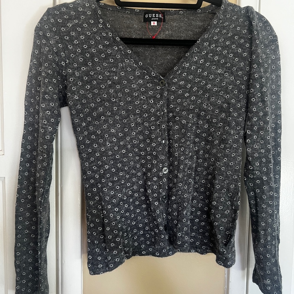 Guess Charcoal Floral Women's cardigan